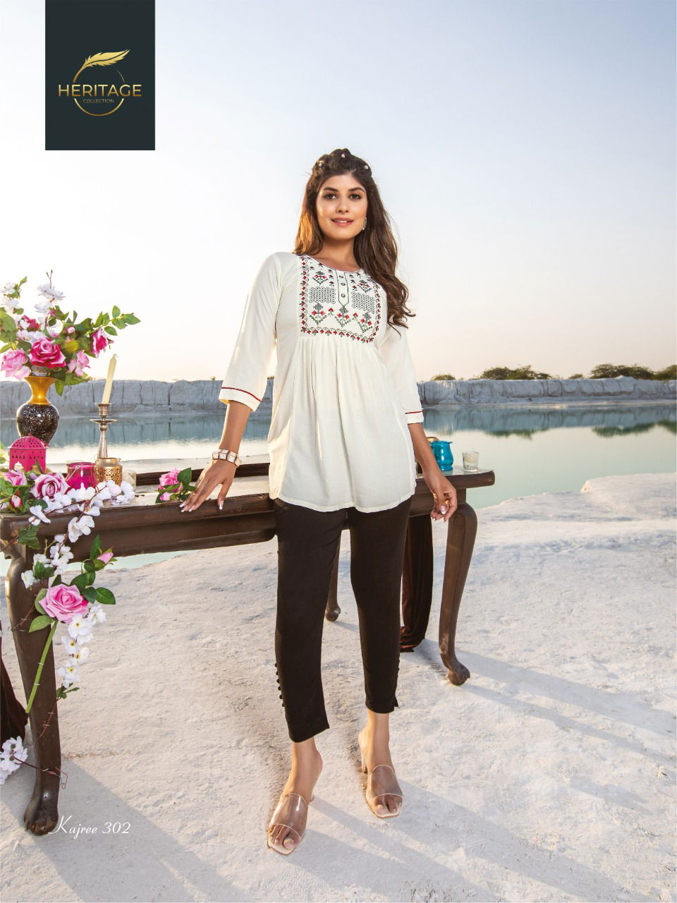 Heritage Kajree Vol 3 Stylish Fancy Wear Wholesale Ladies Top Catalog
